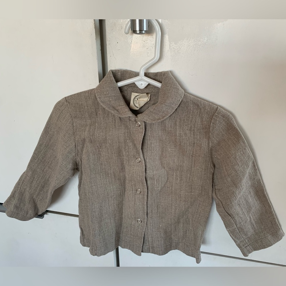 Red Creek Kids linen work shirt Stone size 1yr